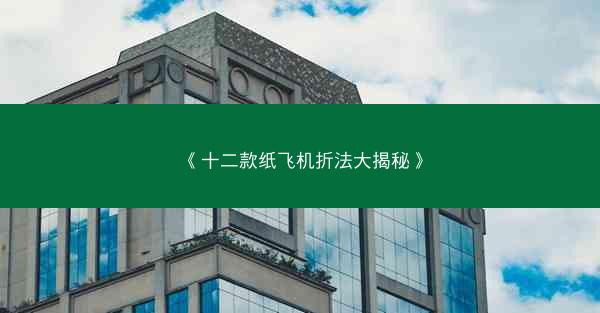 《十二款纸飞机折法大揭秘》